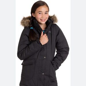 MEC Girl’s Charcoal Hooded Puffer Jacket sz 10